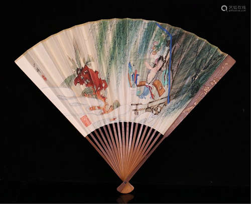 A CHINESE WOMAN UNDER TREE FAN