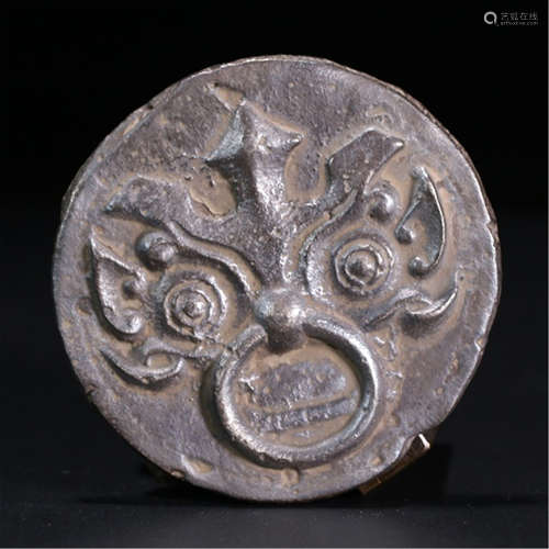 A CHINESE ANCIENT SILVER PLAQUE