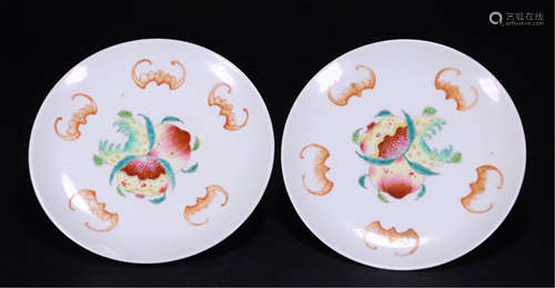 A PAIR OF CHINESE PORCELAIN COLOUR PLATES