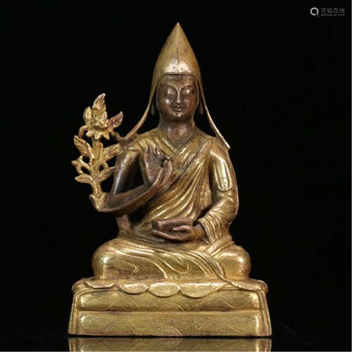 TIBETAN GILT BRONZE BUDDHA