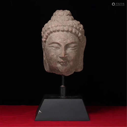 CHINESE STONE ANCIENT BUDDHA HEAD