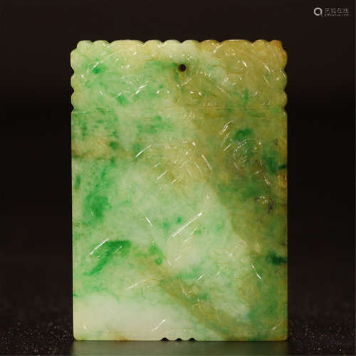 A CHINESE JADEITE FLOWER PLAQUE