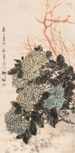 吴茀之 花卉 纸本立轴