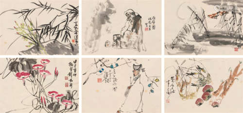 陈佩秋 应野平 等 杂画册 纸本册页