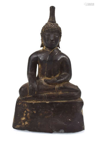 SITZENDER BUDDHA, BRONZE,