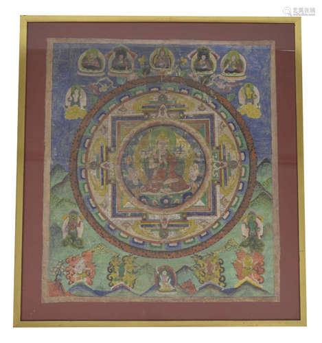 THANGKA, TSONGKHAPA, MANDALA