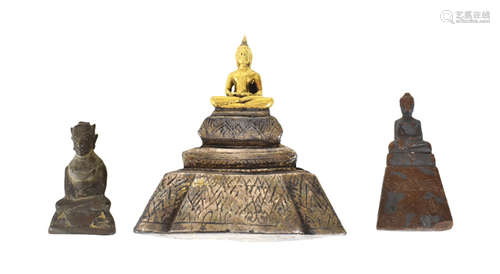 GRUPPE VON DREI BUDDHAS,