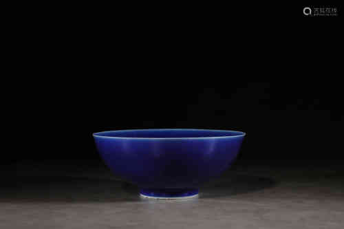 清光绪 官窑霁蓝釉碗