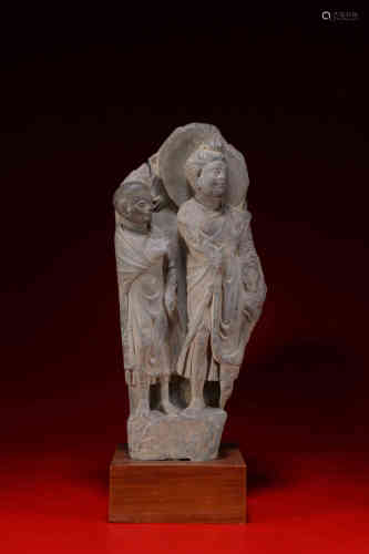 2-3世纪 健陀罗地区片岩石佛陀立像