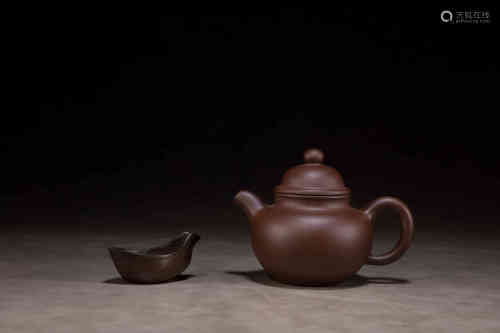清 紫砂壶茶则一组