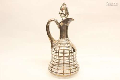 Silver Overlaid Glass Decanter