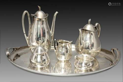 Art Deco Sterling Silver Mexico Tea Service Set