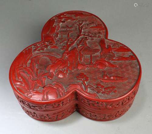 A chinese Cinnabar Lacquer Container