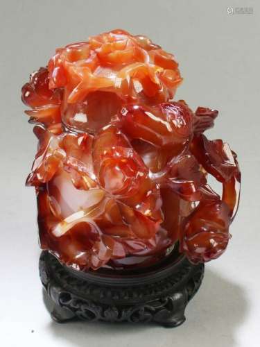 Chinese Carved Agate Container