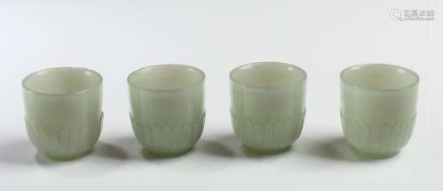 Four Chinese Jade Wine Cups