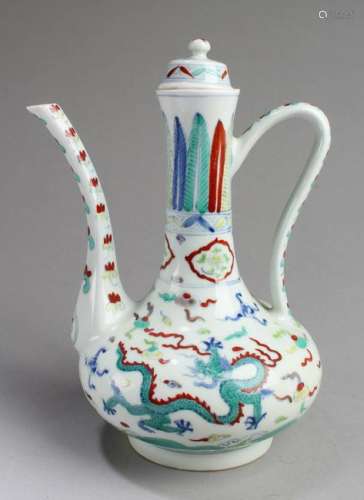 Chinese Polychrome Porcelain Teapot