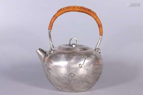 Chinese Silver Teapot,