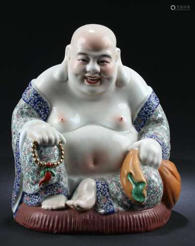 Chinese Famille Rose Buddha Statue