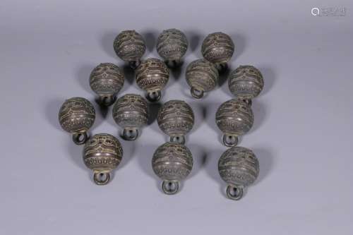 14 Pieces Chinese Bronze Camel Bells