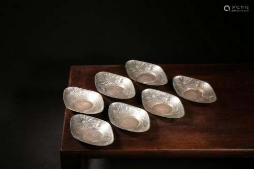 The Showa Period,6 Silvered Bronze Tea Tray