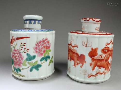 A Group of Two Chinese Porcelain Tea Leaves Container