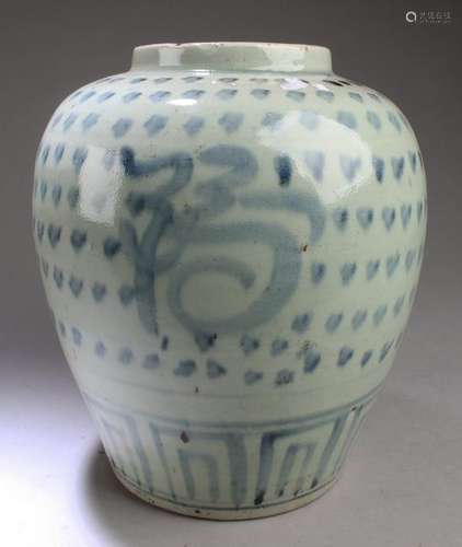 Chinese Blue & White Porcelain Jar