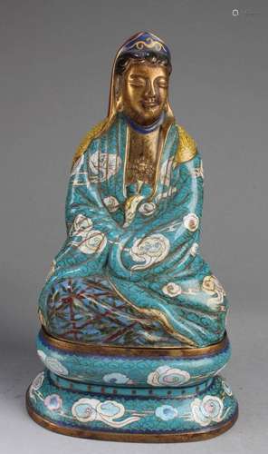 Chinese Cloisonne Guanyin Statue