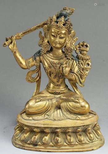 Chinese Gilt Bronze Bodhisattva Statue