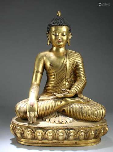 Chinese Gilt Bronze Buddha Statue