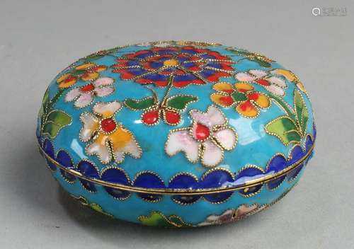 Chinese Cloisonne Round Container