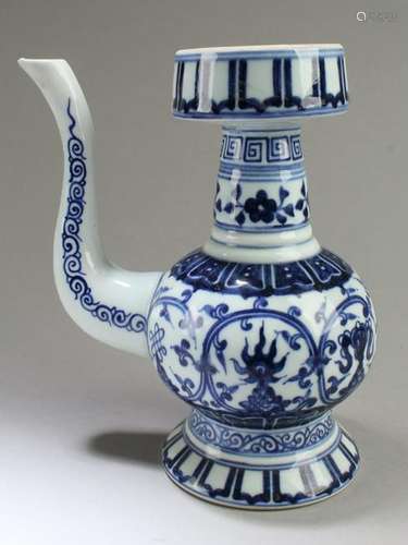 Chinese Blue & White Porcelain Ewer