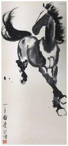 Chinese Ink Color Painting, Horse, Sign and Seal