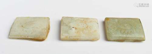 A Group of Three Jadestone Ornament