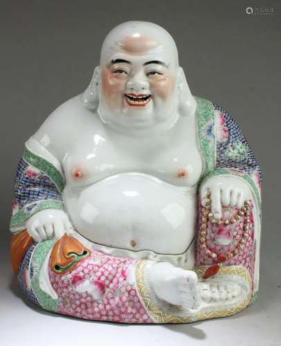 Chinese Famille Rose Buddha Statue