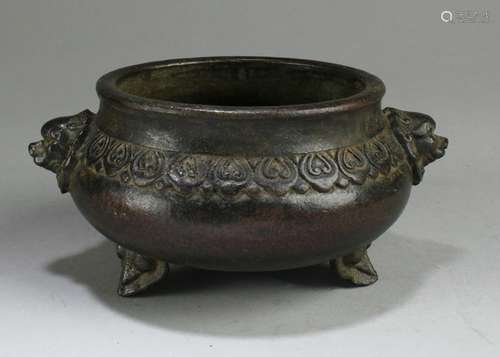 Chinese Bronze Tripod Censer