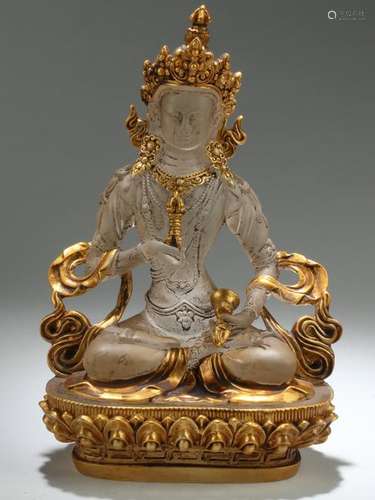 Chinese Peking Glass Bodhisattva Statue