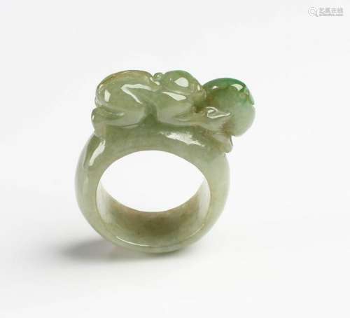 A Chinese Jadeite Jade Ring