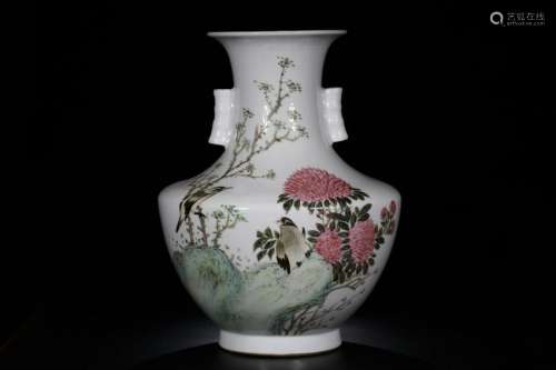 Republican Chinese Famille Rose Vase,Mark