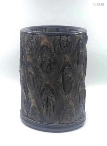 Qing Chinese Wood Brushpot