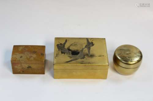 3 Japanese Lacquer Boxes