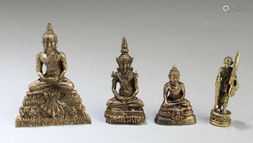 A Group of Four Chinese Bronze Buddha Statues