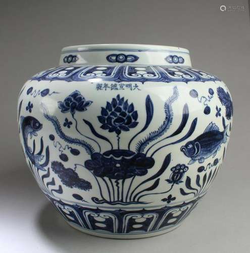 Chinese Blue & White Porcelain Jar