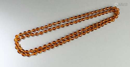 Chinese Amber Color Crystal Necklace