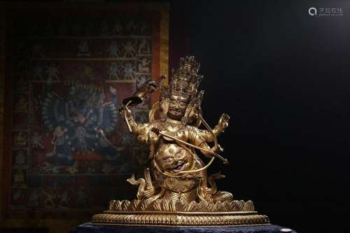 Qing Chinese Gilt Bronze Buddha