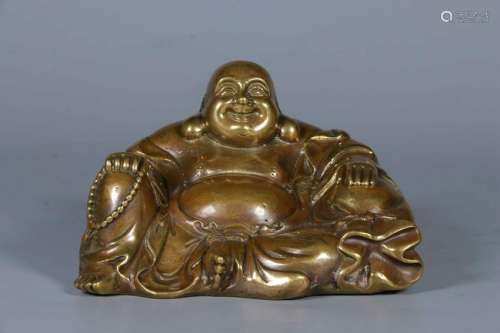 Chinese Bronze Seated Smilling Buddha, 