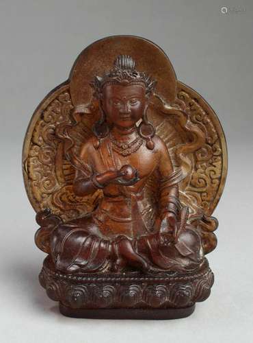 Chinese Peking Glass Bodhisattva Statue