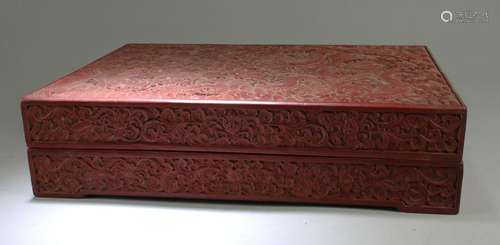 Chinese Cinnabar Lacquer Rectangular Box