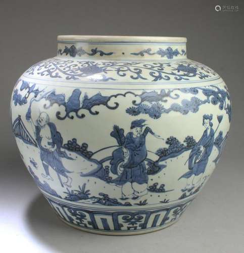 Chinese Blue & White Porcelain Jar