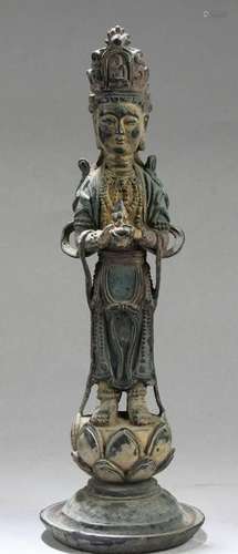 Chinese Bronze Bodhisattva Statue