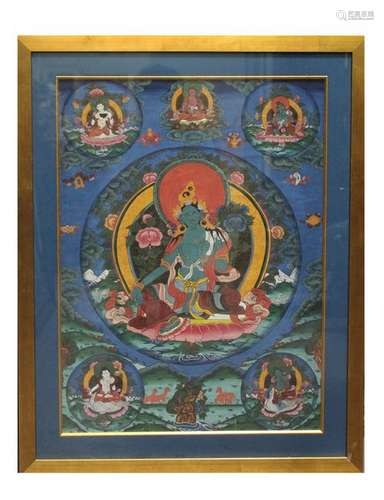 A Framed Thangka